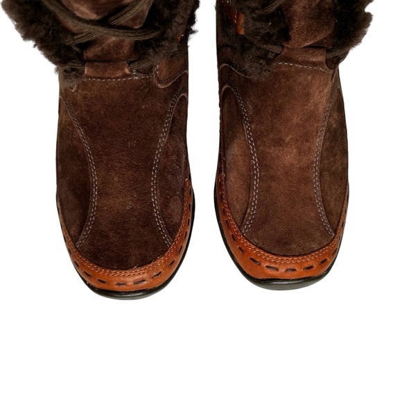 The North Face Abby II Brown Suede & Faux Fur Lace-Up Calf High Waterproof Boots - Picture 3 of 13